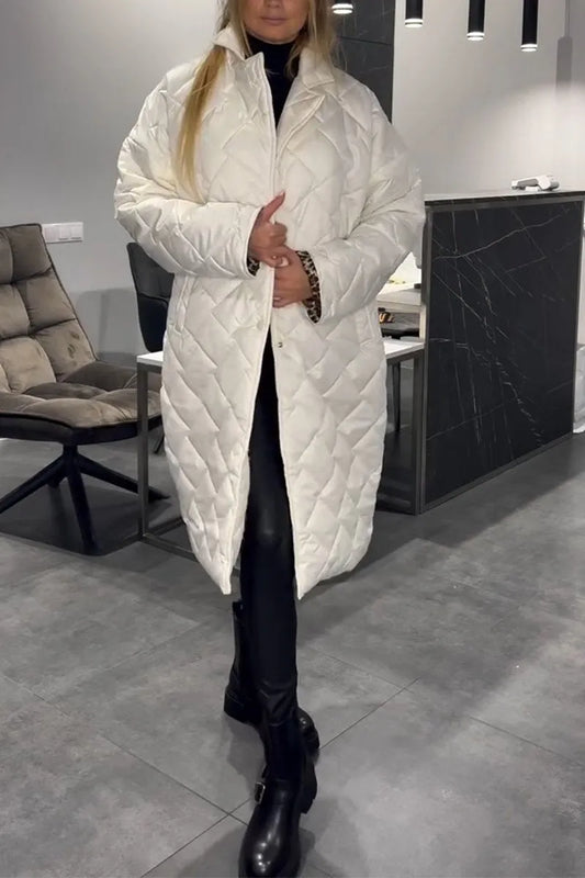 Anais | Women's Quilted Coat with Leopard Lining and Pockets