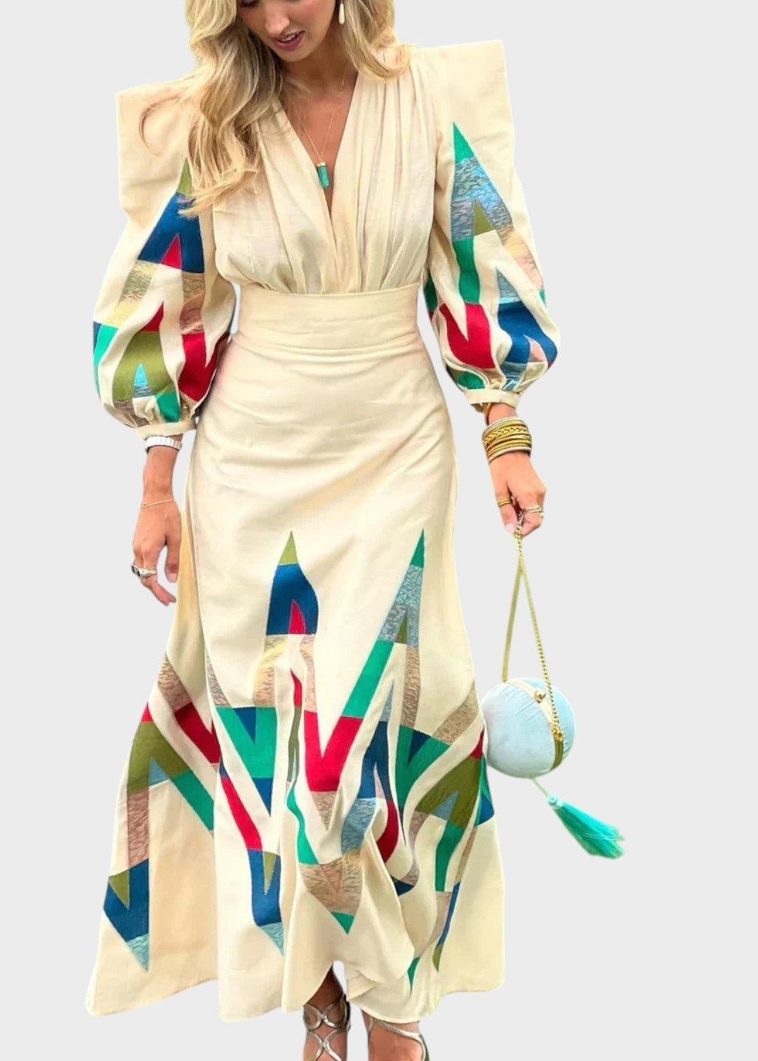 Eleni | Women's Printed V-Neck 2-Piece Set