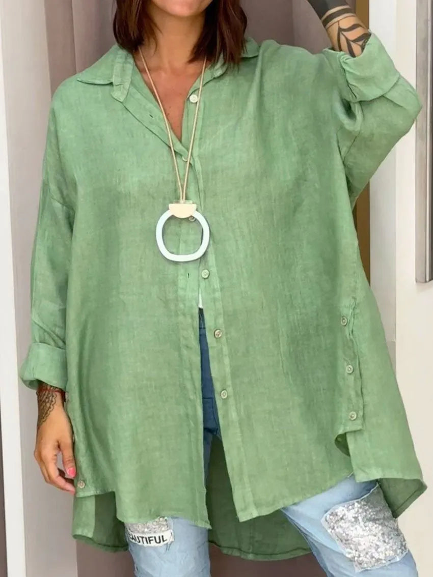 Sophia | Women's Longline Relaxed Oversized Button Shirt