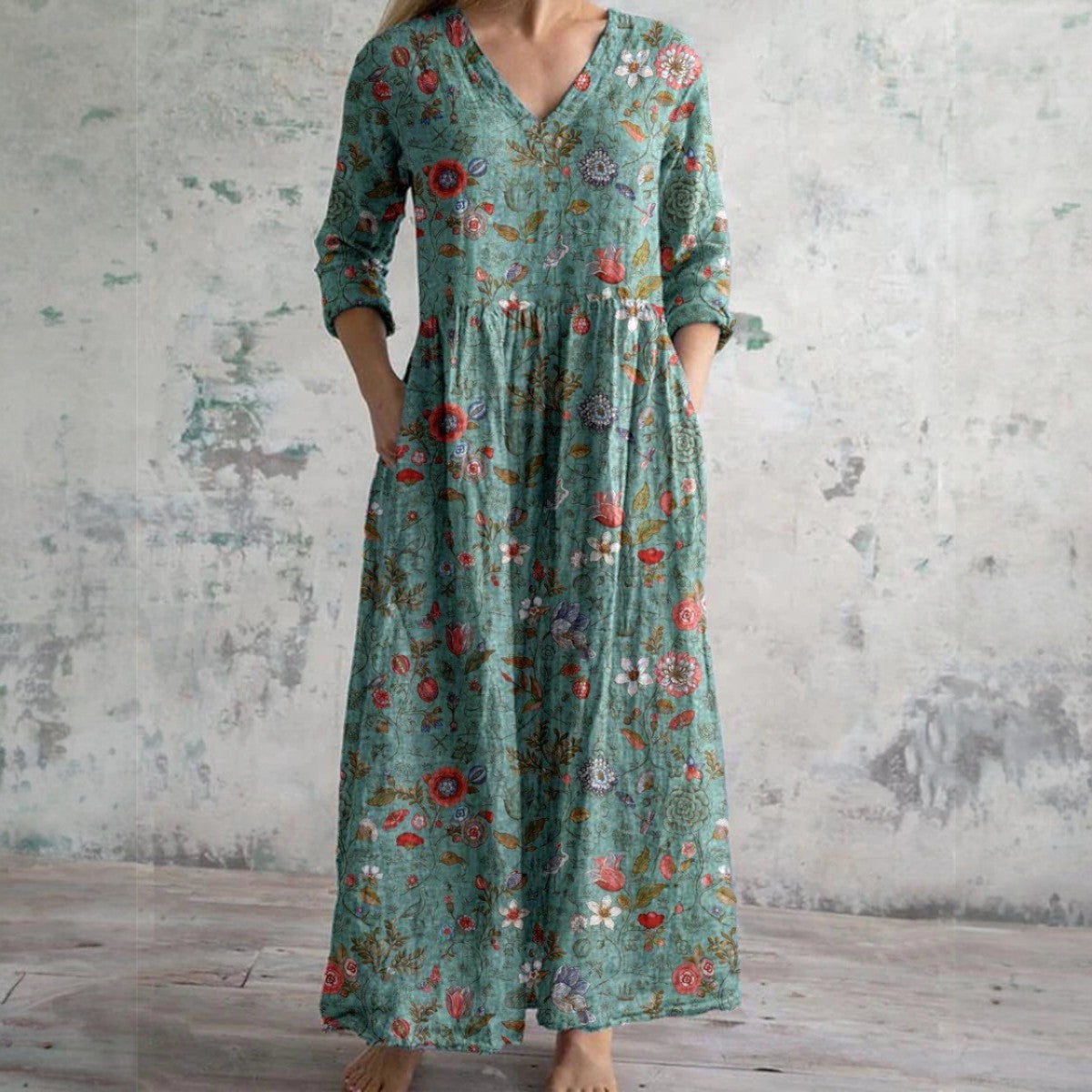 Eliana | Women's Elegant Floral Midi Dress Premium Quality