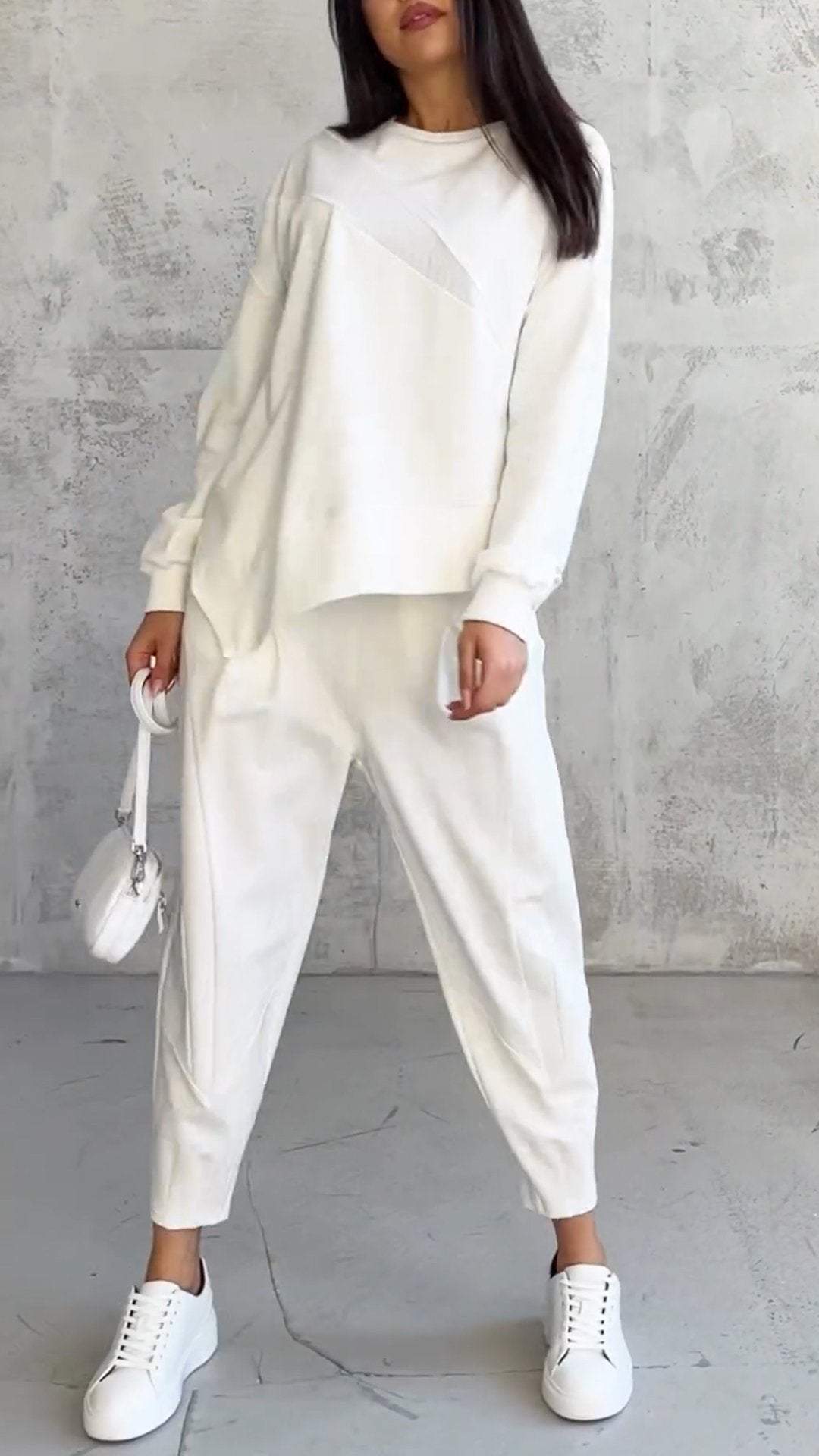 Babette | Women's Two-Piece Set with Round Neck and Long Sleeves