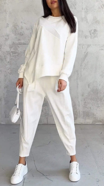 Babette | Women's Two-Piece Set with Round Neck and Long Sleeves