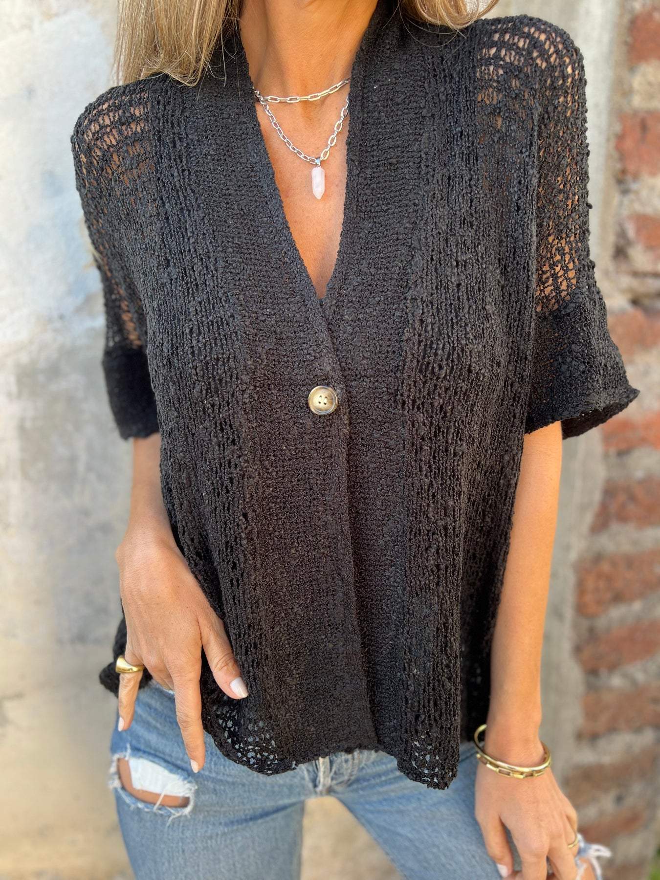 Barbara | Women's Longline Elegant Textured Top