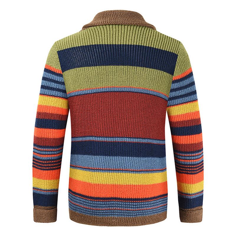 Marcus | Striped Relaxed Colourblock Men's Vest with Lapel Collar