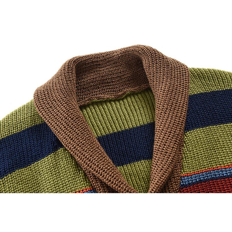 Marcus | Striped Relaxed Colourblock Men's Vest with Lapel Collar
