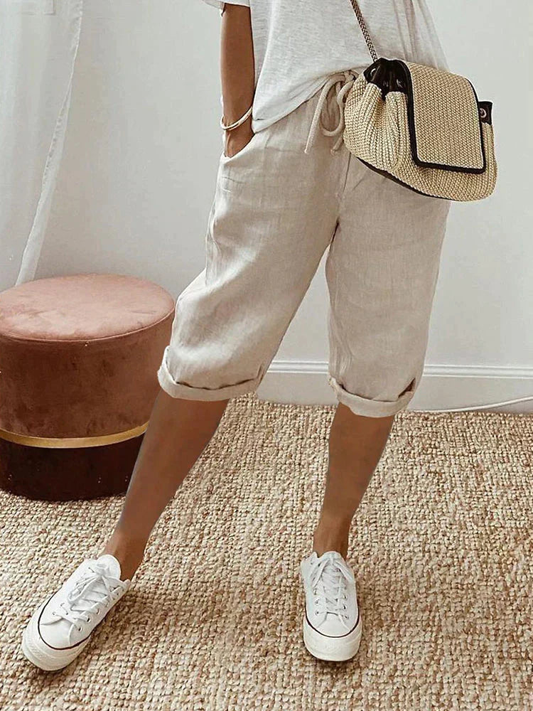 Isla | Cotton Linen Shorts