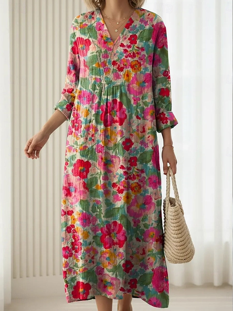 Reda | Women's Everyday Comfort Midi Dress with Pockets