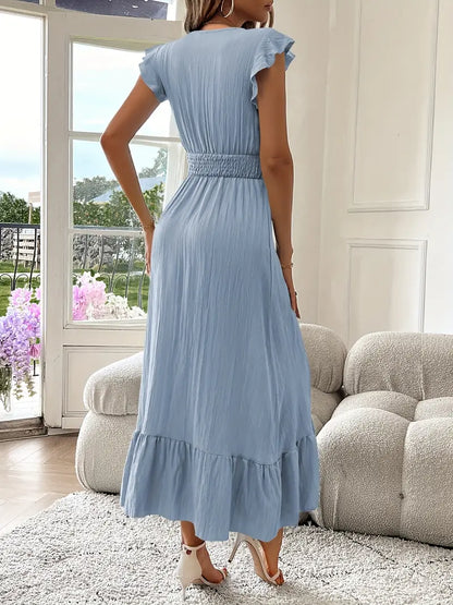 Felicia | Women's Ruffle Dress with V-Neck