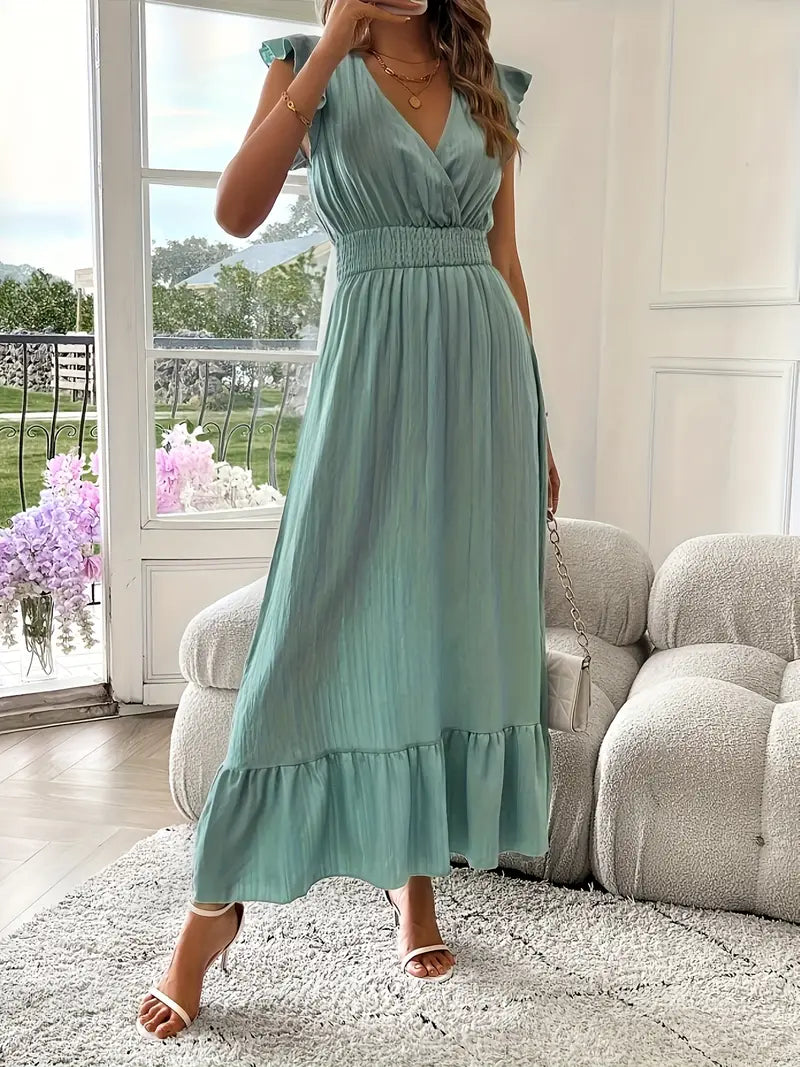 Felicia | Women's Ruffle Dress with V-Neck