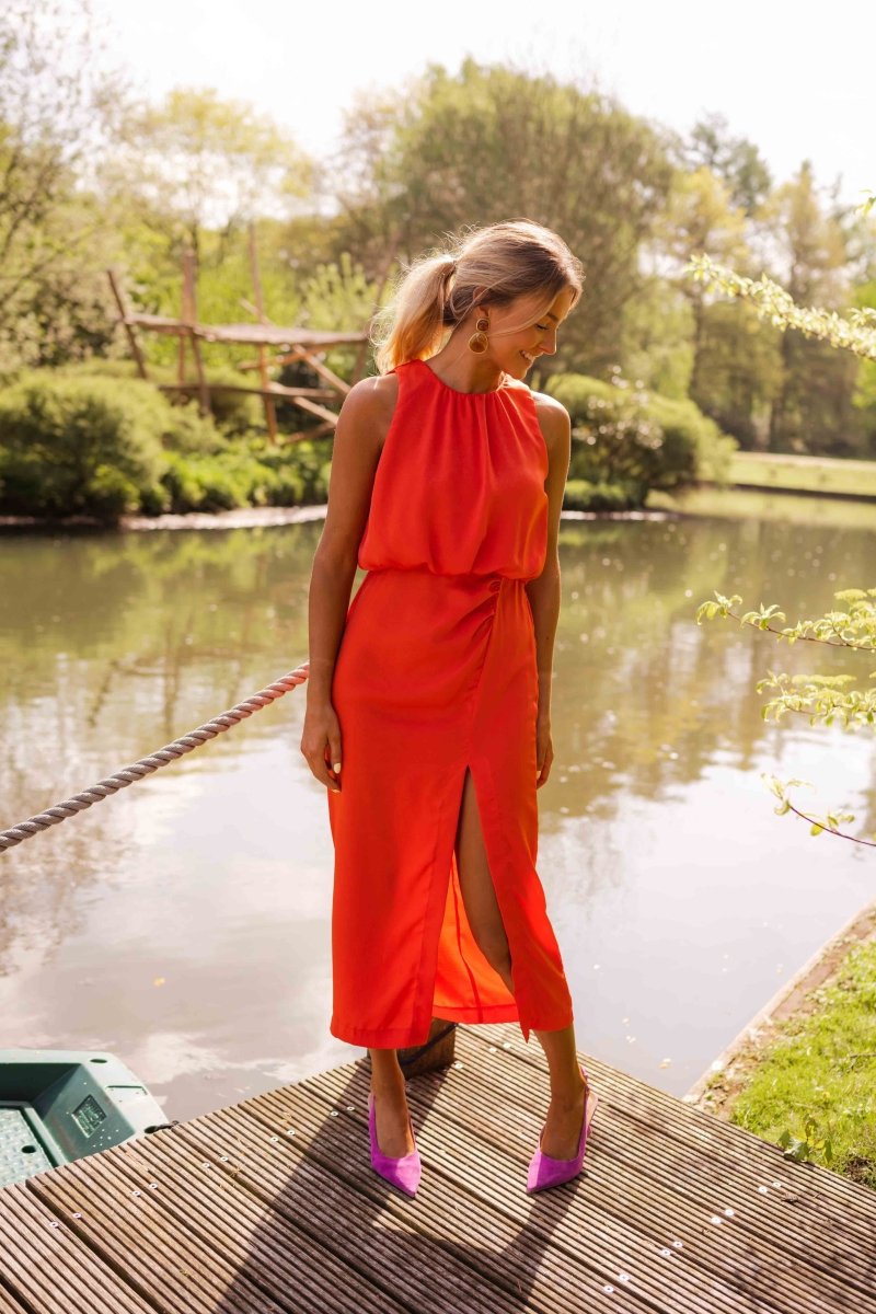 Lisa | Women's Breezy Summer Midi Dress with Side Slit