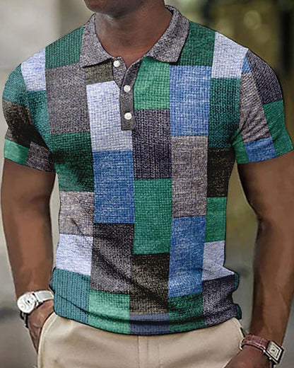 Lovi | Men's Short Sleeve Polo with Check Pattern