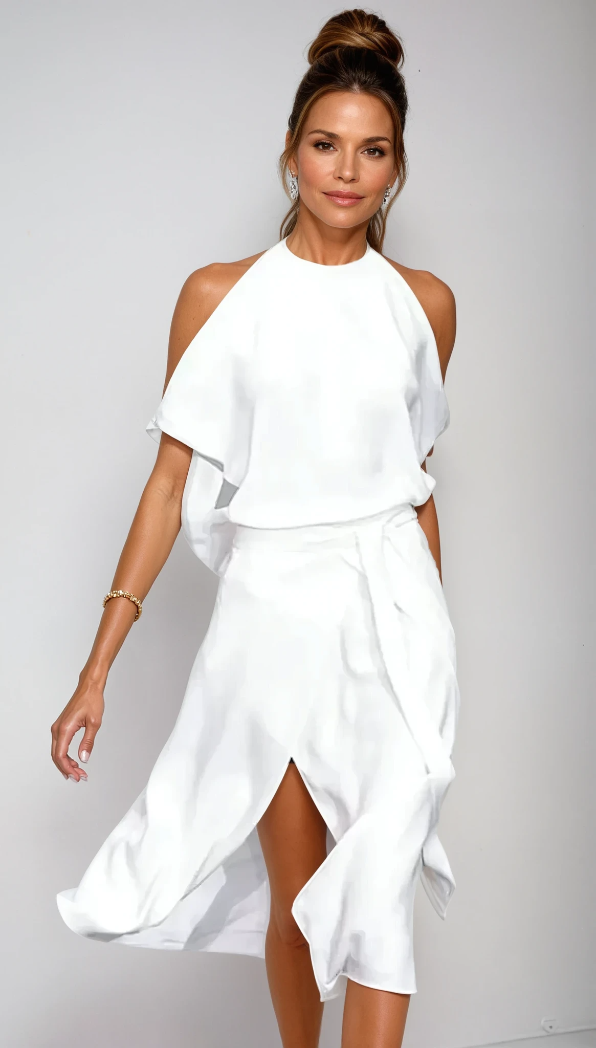 Celestine | Women's Asymmetrical Hem Off-Shoulder Midi Dress