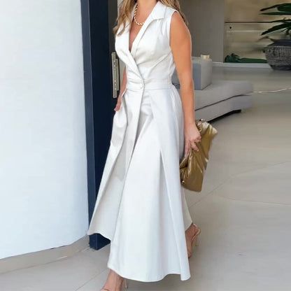 Amancia | Women's Midi Dress with V-Neck