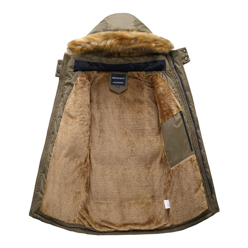 Men's Elegant Parkas Jacket with Long Sleeve