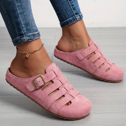 Nathalie | Women's Cushioned Open-Toe Cozy Slip-On Mule Sandals