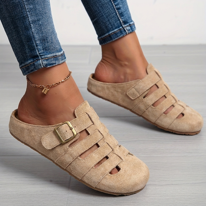 Nathalie | Women's Cushioned Open-Toe Cozy Slip-On Mule Sandals