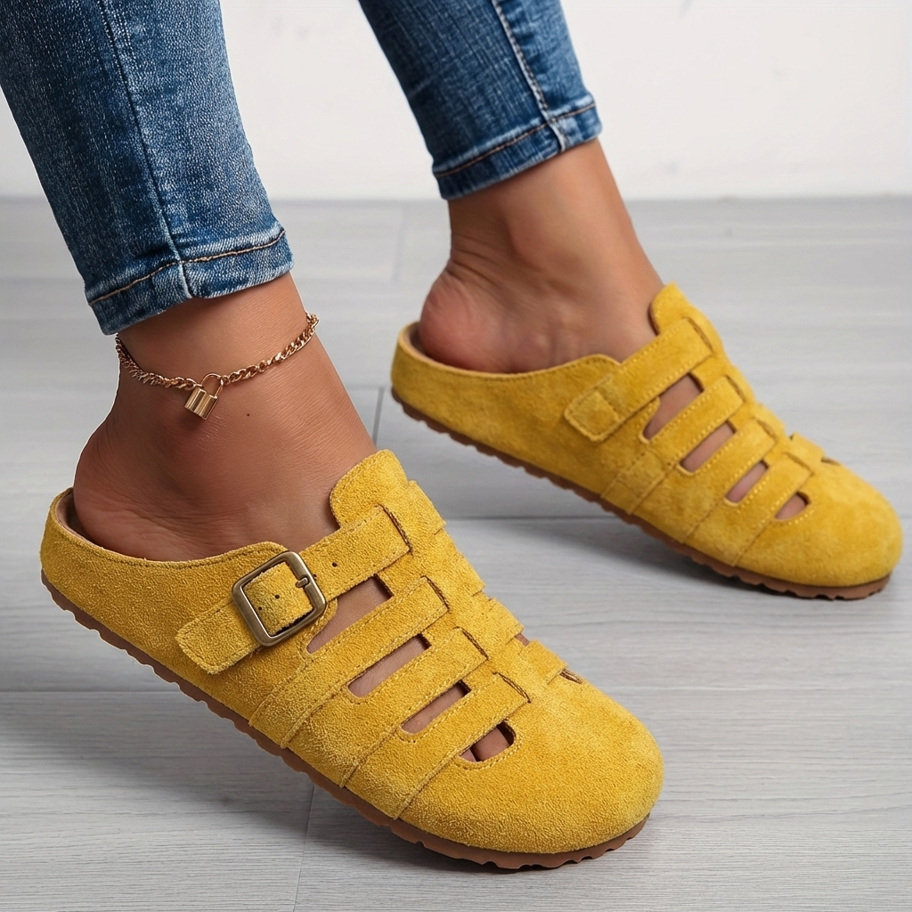 Nathalie | Women's Cushioned Open-Toe Cozy Slip-On Mule Sandals