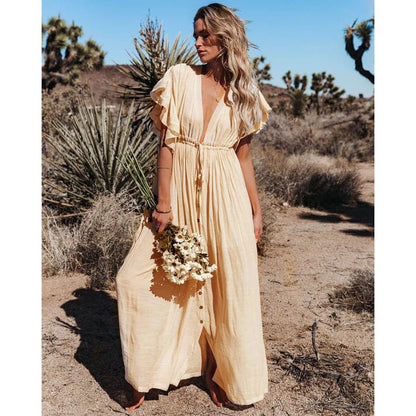 Solana | Women's Maxi Ibiza Dress in Cream