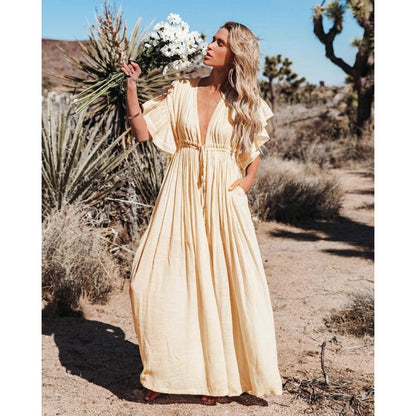 Solana | Women's Maxi Ibiza Dress in Cream
