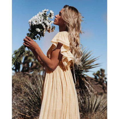 Solana | Women's Maxi Ibiza Dress in Cream