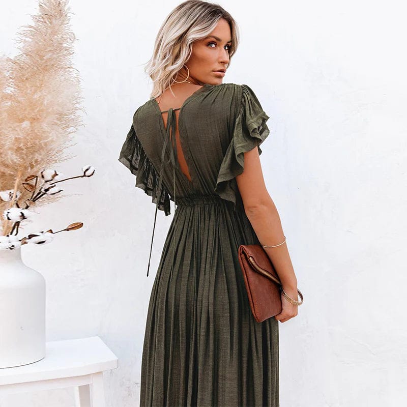 Esmee | Women's Maxi Dark Green Ibiza Dress