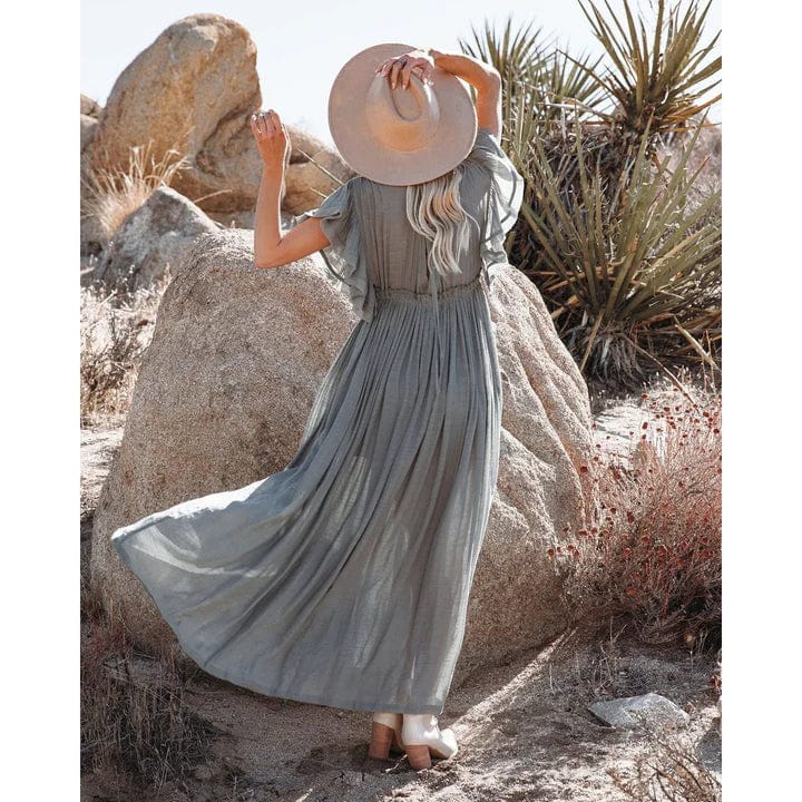 Women's Sara Maxi Green/Grey Ibiza Dress