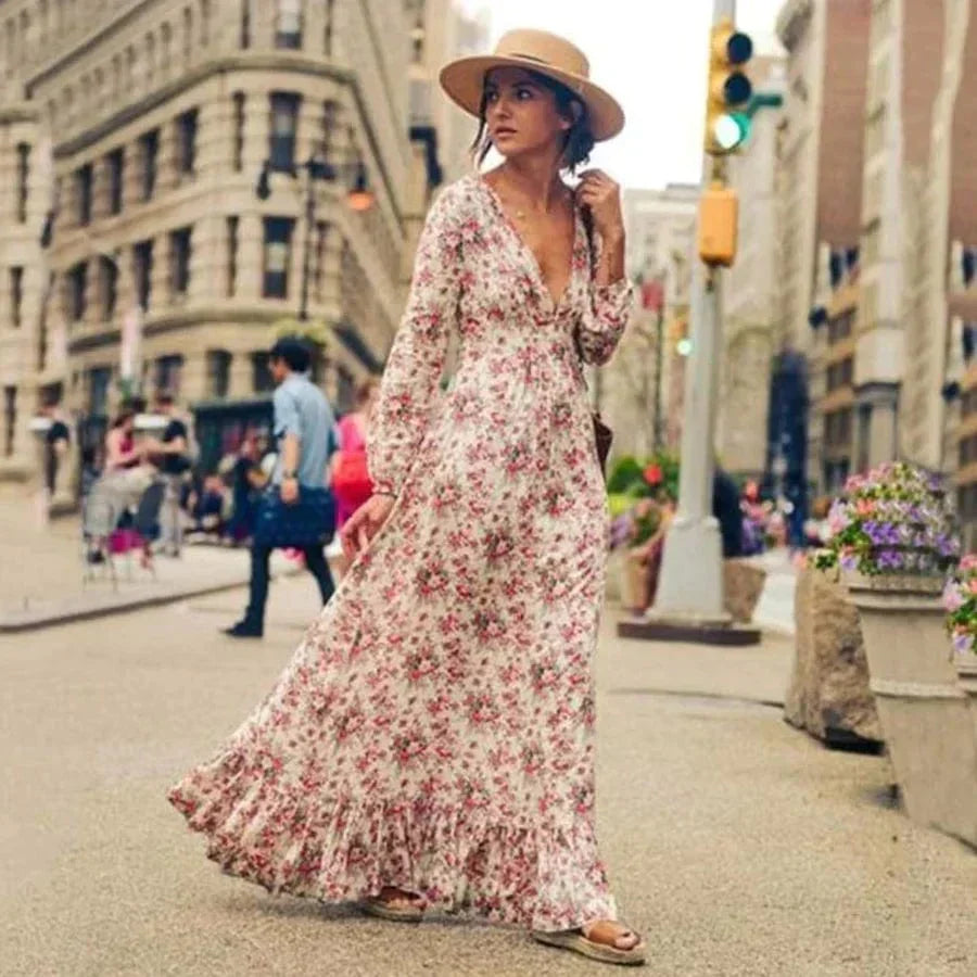 Ilse | Women's Maxi Ibiza Style Floral Dress