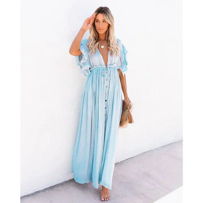 Women's Luna Maxi Light Blue Ibiza Dress