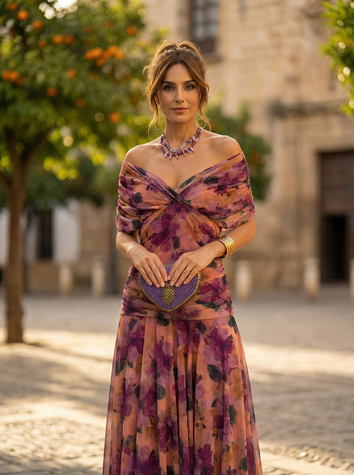 Leo | Women's Off-Shoulder Maxi Dress with V-Neck