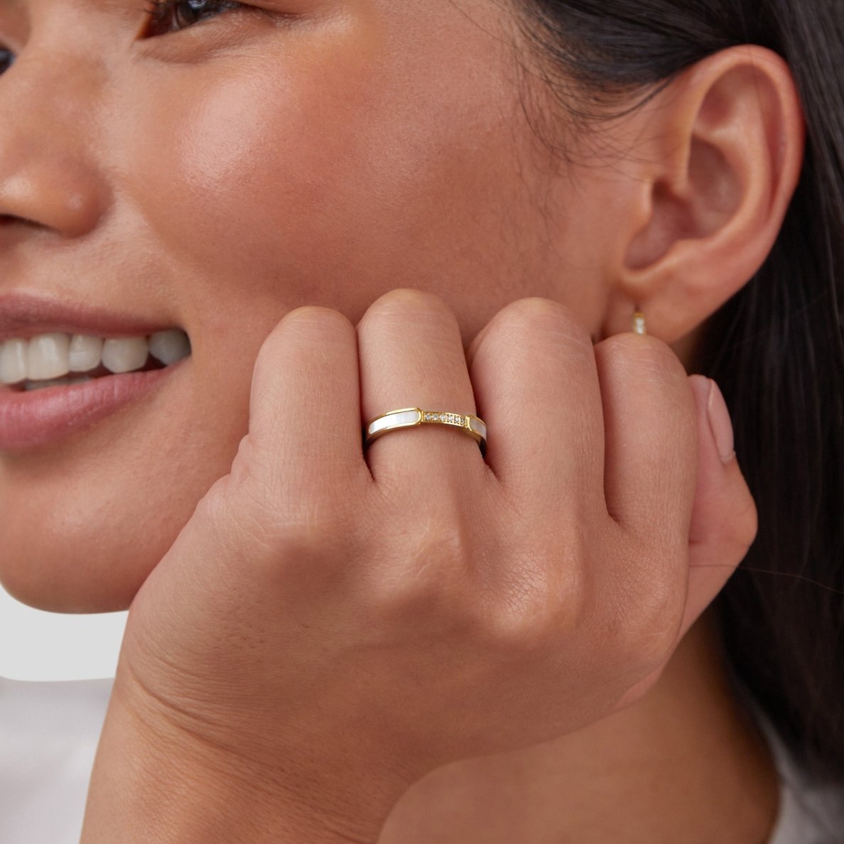 Bibiana | Pearl and Crystal Ring