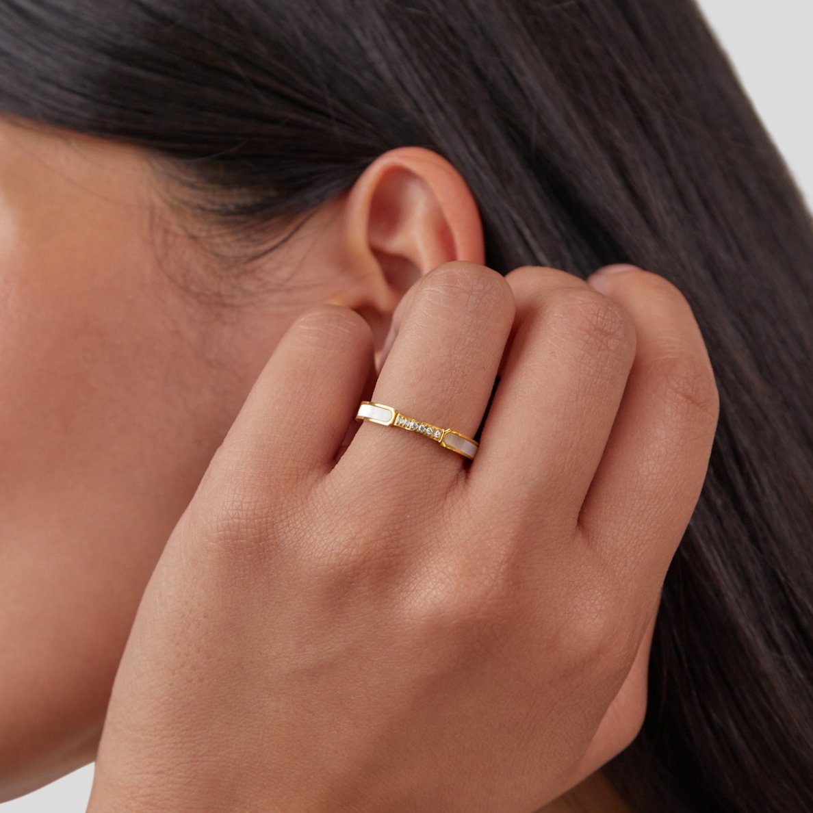 Bibiana | Pearl and Crystal Ring