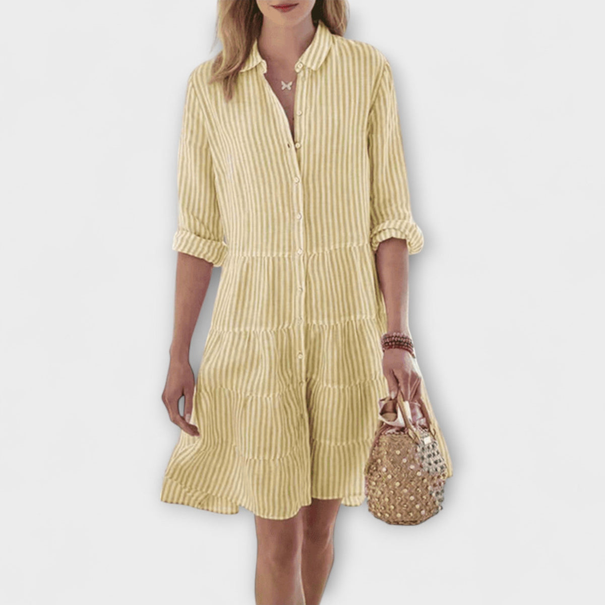 Nadie | Women's Relaxed Striped Breezy Midi Dress