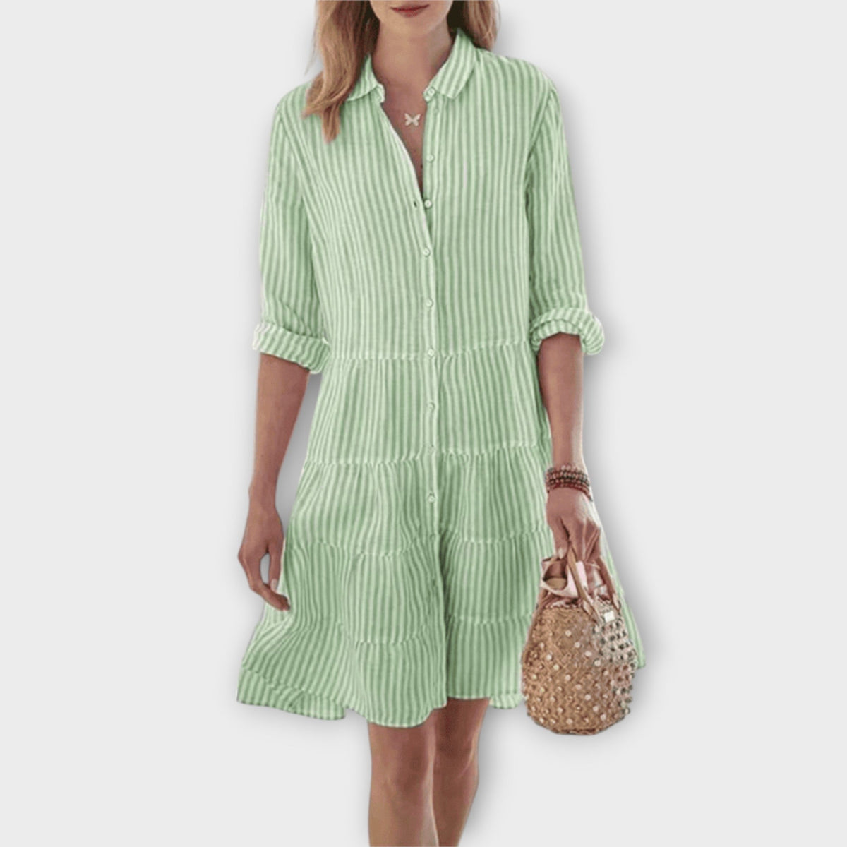 Nadie | Women's Relaxed Striped Breezy Midi Dress