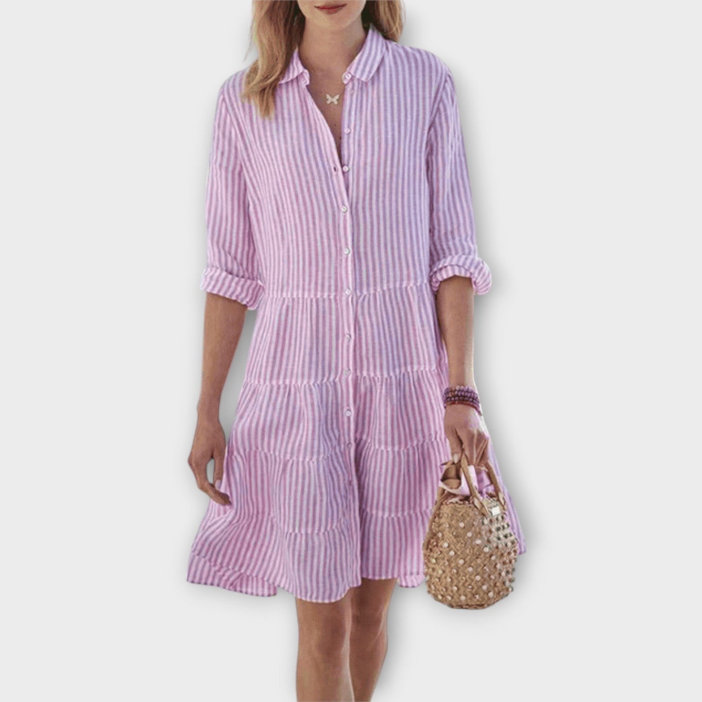 Nadie | Women's Relaxed Striped Breezy Midi Dress