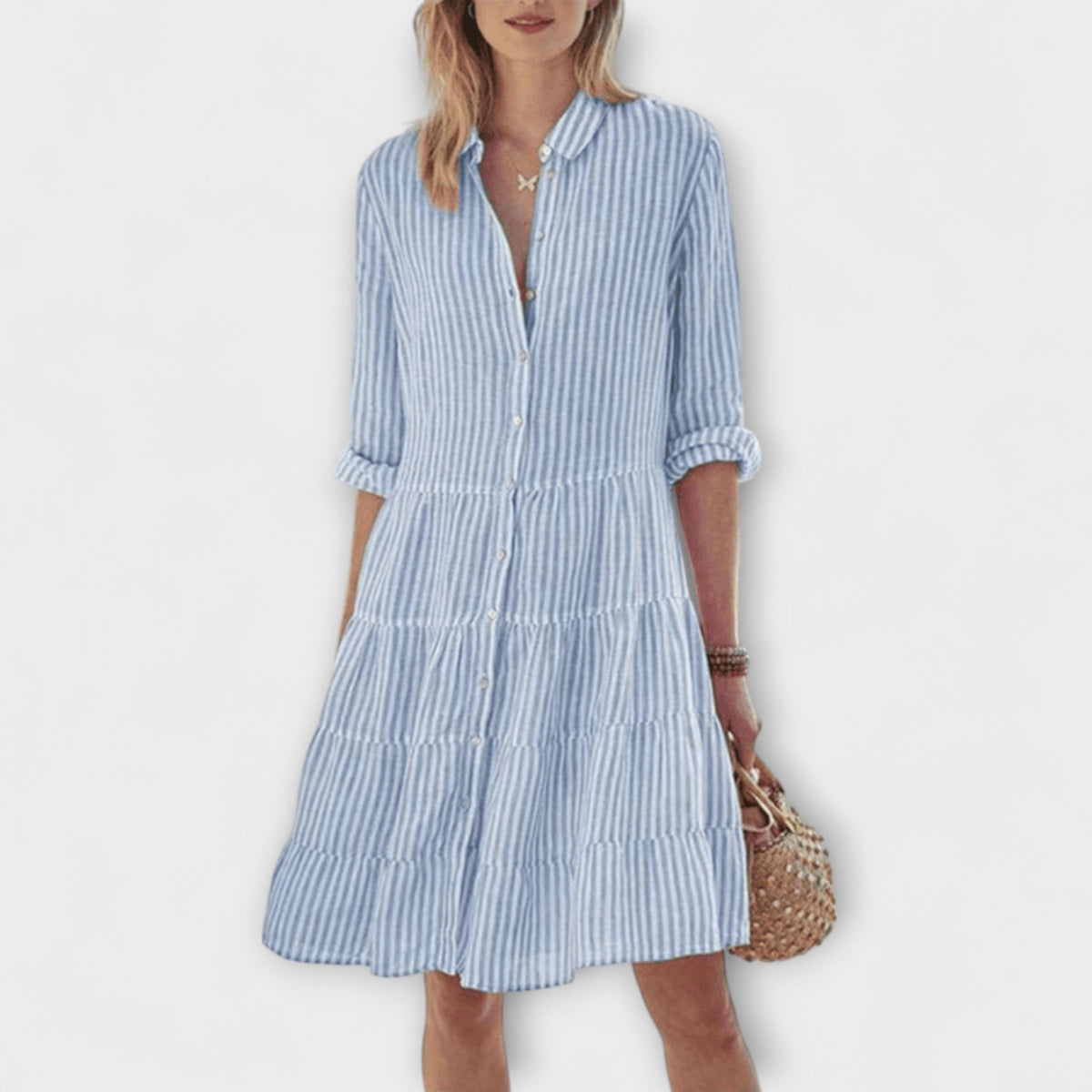 Nadie | Women's Relaxed Striped Breezy Midi Dress
