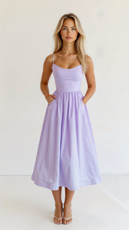 Rose | Chic Sleeveless Midi Dress for Women
