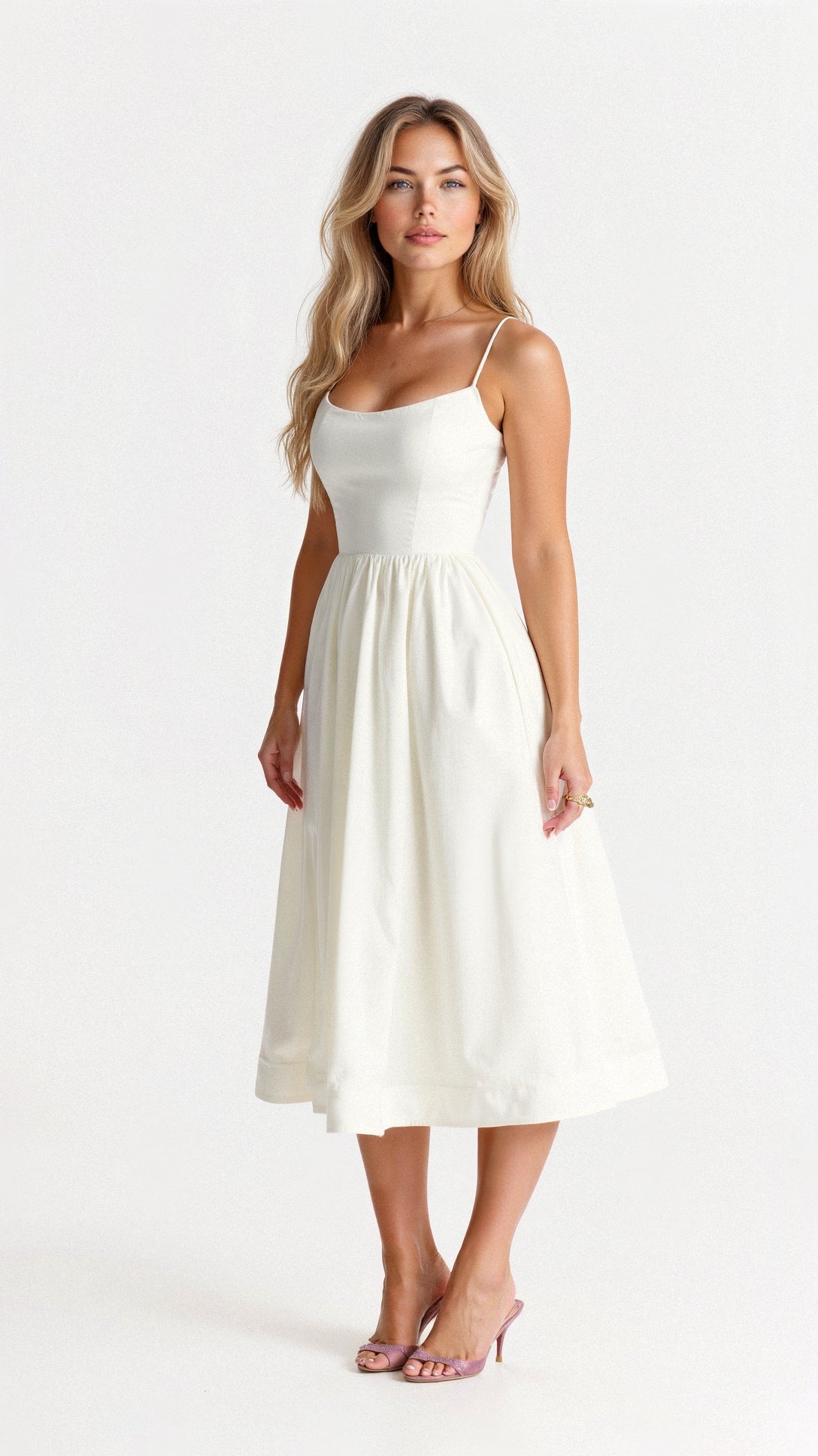 Rose | Chic Sleeveless Midi Dress for Women