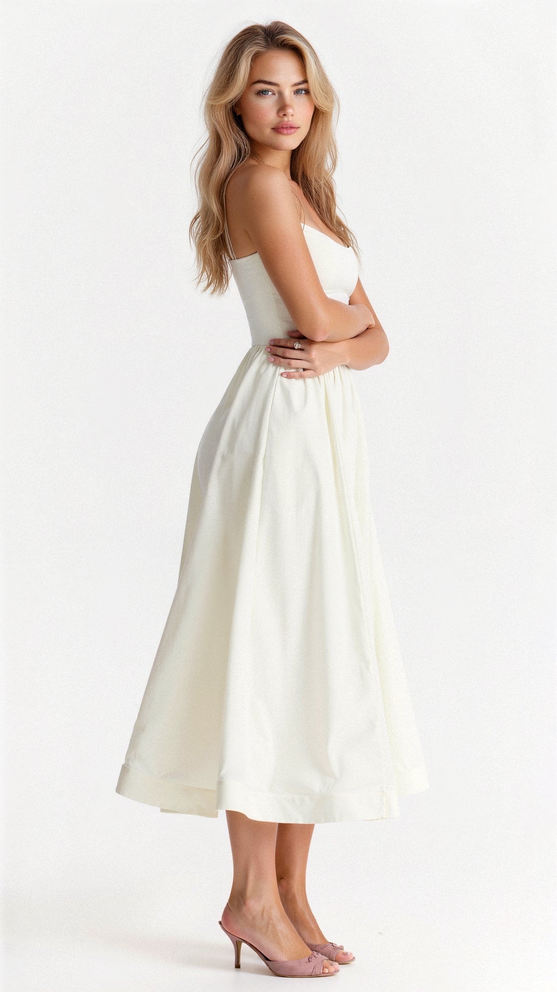 Rose | Chic Sleeveless Midi Dress for Women
