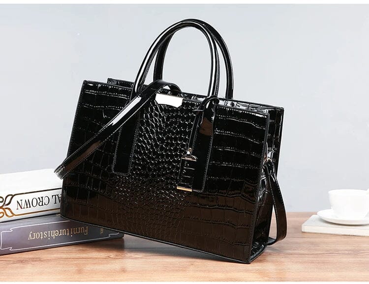 New York Crocodile-Print Handbag