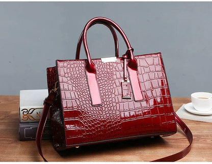 New York Crocodile-Print Handbag