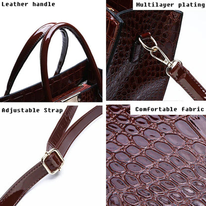 New York Crocodile-Print Handbag