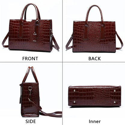 New York Crocodile-Print Handbag