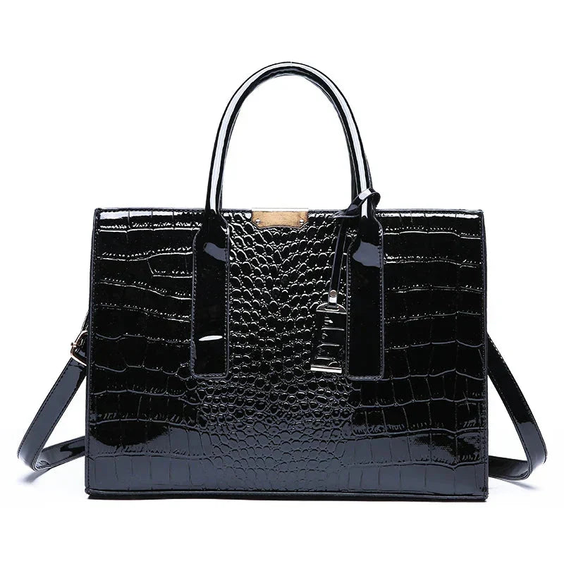 New York Crocodile-Print Handbag
