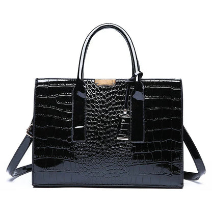 New York Crocodile-Print Handbag