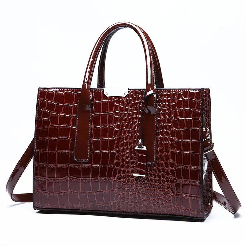 New York Crocodile-Print Handbag