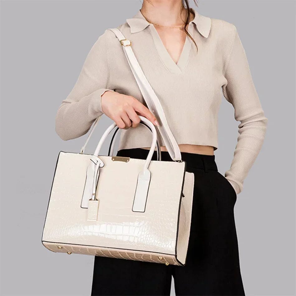 New York Crocodile-Print Handbag