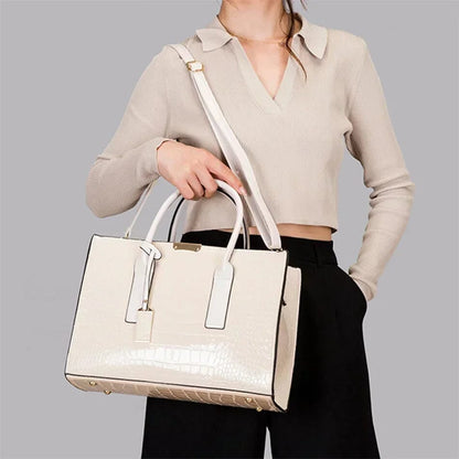 New York Crocodile-Print Handbag