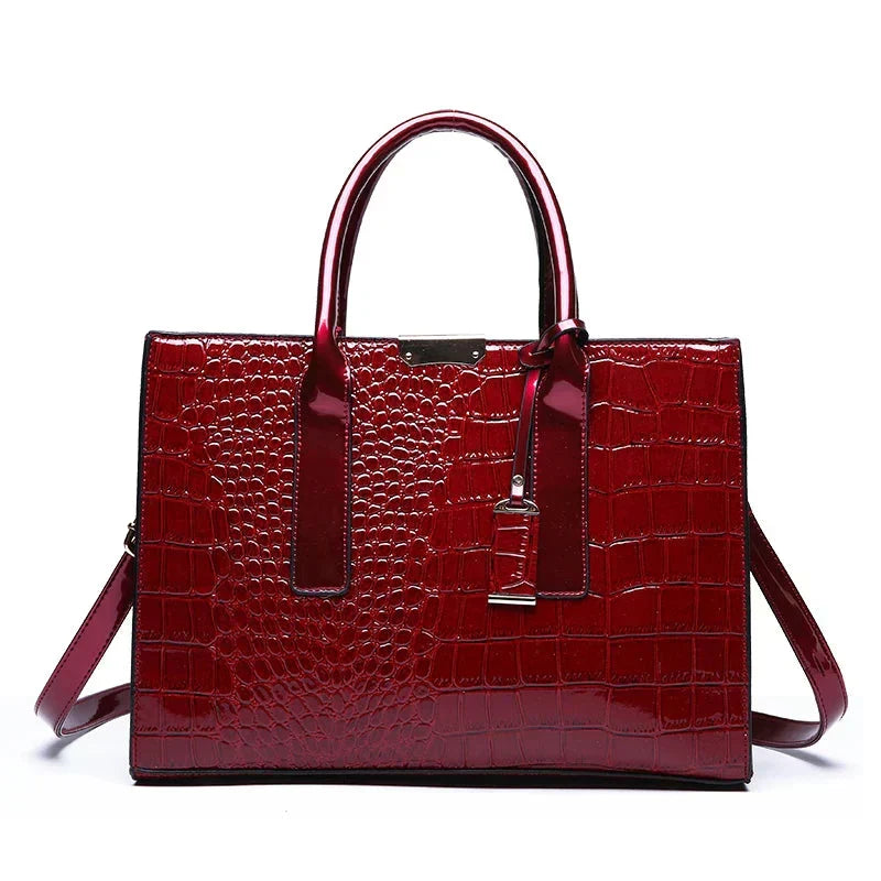 New York Crocodile-Print Handbag