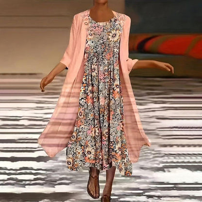 Essie | Women's Relaxed Floral Boho Midi Dress