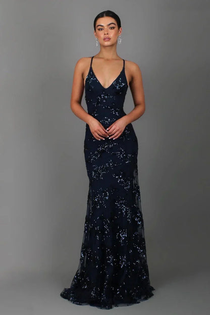 Nora | Women's Sophisticated Floor-Length Evening Dress with Sequin Detailing